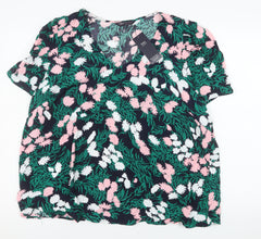 Marks and Spencer Womens Multicoloured Floral V-Neck Tunic Blouse Size 22