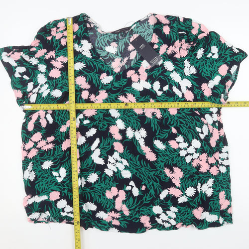 Marks and Spencer Womens Multicoloured Floral V-Neck Tunic Blouse Size 22