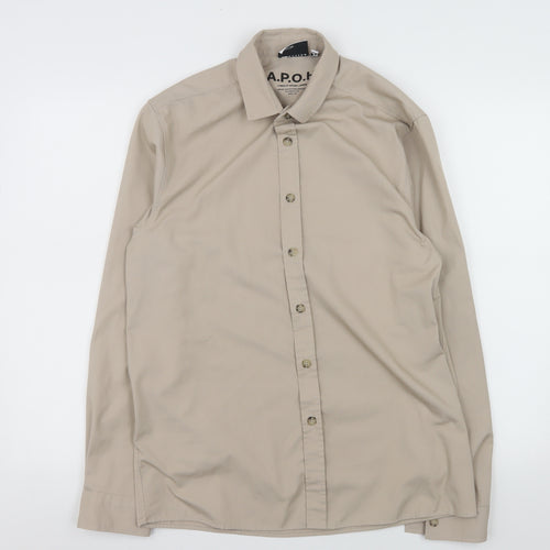 ASOS Men’s Beige Pablo Picasso Art Print Long Sleeve Shirt Size S