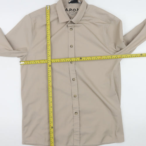 ASOS Men’s Beige Pablo Picasso Art Print Long Sleeve Shirt Size S