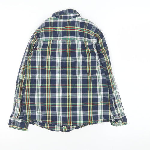 United Colors of Benetton Boys Blue Check Long Sleeve Button-Up Shirt 7-8 Years