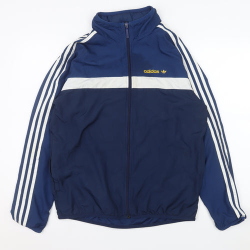 Adidas Men’s Blue Track Jacket Medium Full Zip Retro Sportswear