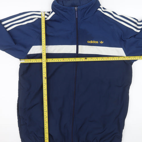 Adidas Men’s Blue Track Jacket Medium Full Zip Retro Sportswear