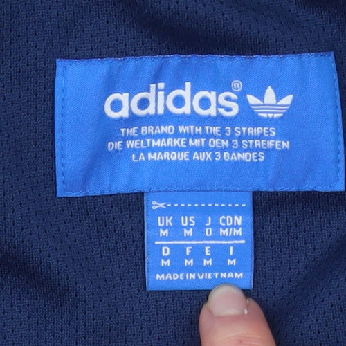 Adidas Men’s Blue Track Jacket Medium Full Zip Retro Sportswear