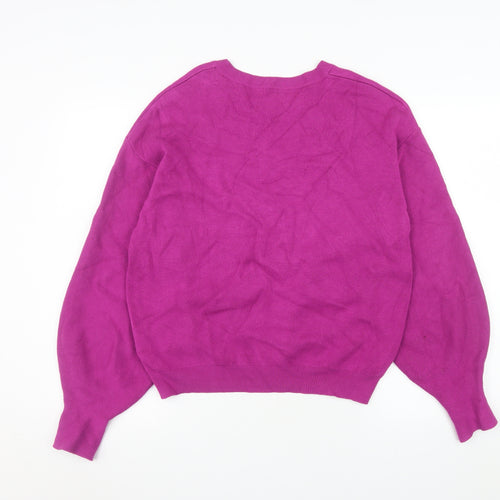 GUESS Womens Pink Logo Pullover Sweatshirt Size M UK 8