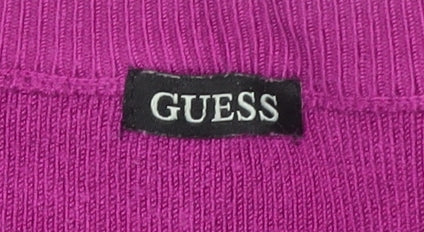 GUESS Womens Pink Logo Pullover Sweatshirt Size M UK 8