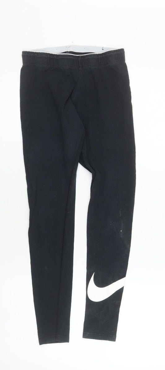 Nike Women's Black S Slim Fit Leggings - Cotton Stretch Activewear