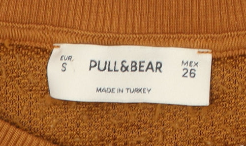 Pull&Bear Women’s Brown Fleece Pullover Sweatshirt Size S