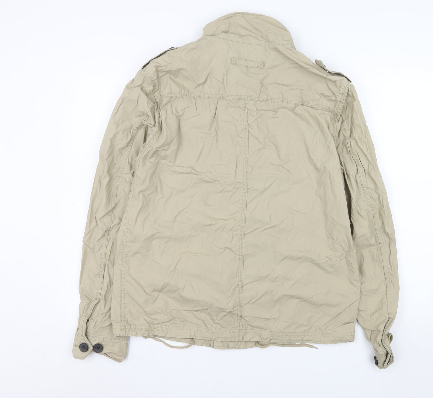 Next Men Beige Cotton Military Jacket Size M Regular Fit