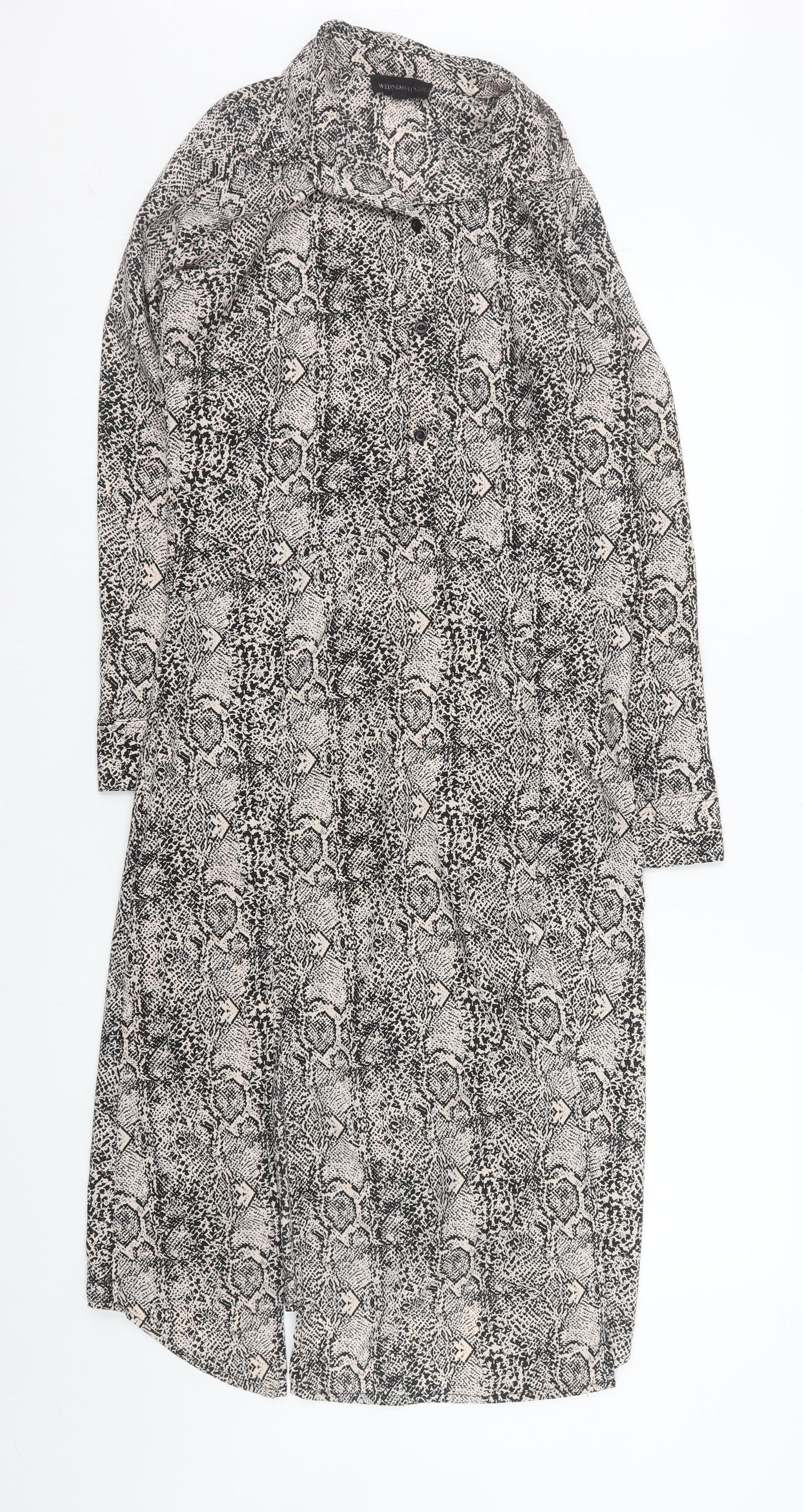 Wednesday's Girl Women's Multicoloured XS Snake Print Shirt Dress