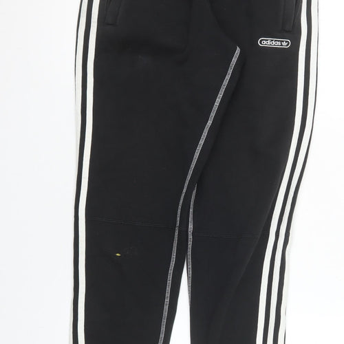 Adidas Men's Black Jogger Sweatpants S Regular Fit Side Stripe