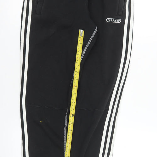 Adidas Men's Black Jogger Sweatpants S Regular Fit Side Stripe