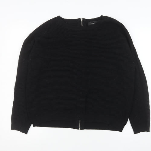 Next Womens Black Beaded Zip Knit Jacket UK 14 Regular