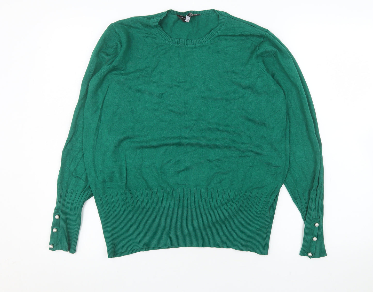 Dorothy Perkins Womens Green Crew Neck Long Sleeve Jumper Size 18