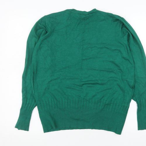Dorothy Perkins Womens Green Crew Neck Long Sleeve Jumper Size 18
