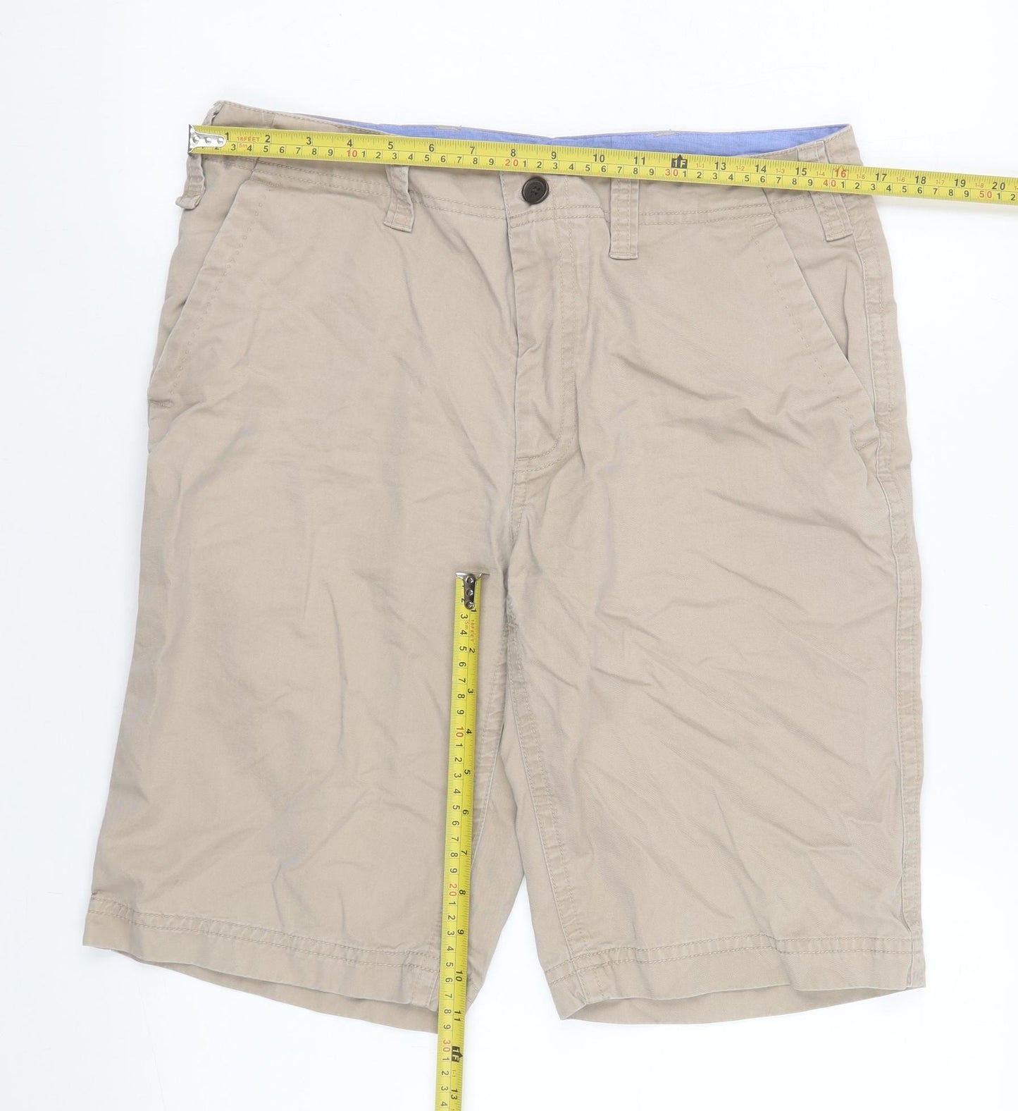 Howick Men's Beige 32 Chino Shorts Casual Cotton Lightweight