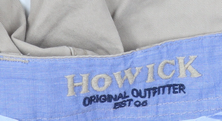 Howick Men's Beige 32 Chino Shorts Casual Cotton Lightweight