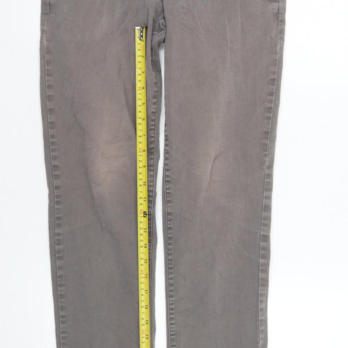 Next Men's Grey Slim Fit Chino Trousers 30W 33L Cotton Blend