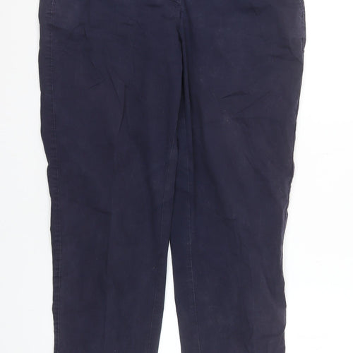 Avenue Women’s Blue Chino Trousers Size 12-14 Cotton Blend Stretch