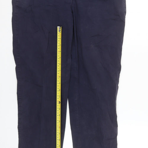 Avenue Women’s Blue Chino Trousers Size 12-14 Cotton Blend Stretch