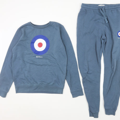 Ben Sherman Boys Blue 10-11 Years Cotton Blend Sweatshirt Jogger Set