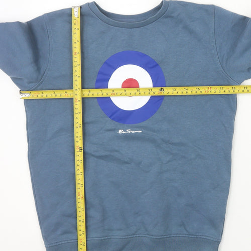 Ben Sherman Boys Blue 10-11 Years Cotton Blend Sweatshirt Jogger Set