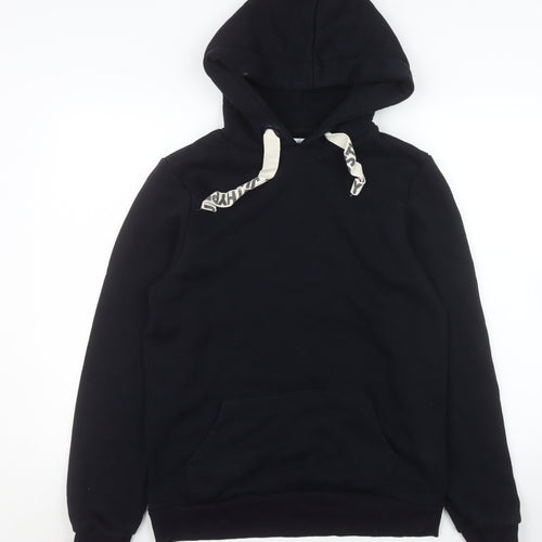 Hype Women Black Hoodie Size 10 Pullover Cotton Blend Casual