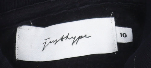 Hype Women Black Hoodie Size 10 Pullover Cotton Blend Casual