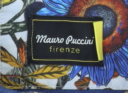Mauro Puccini Men’s Blue Cotton Slim Fit Long Sleeve Button-Up Shirt XL