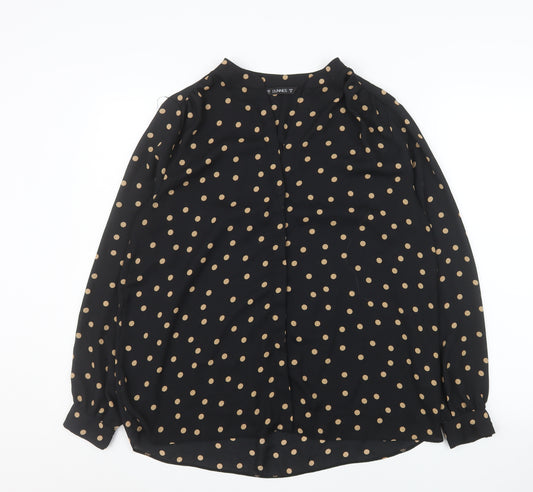 Dunnes Stores Women’s Black Polka Dot Long Sleeve Blouse Size 14