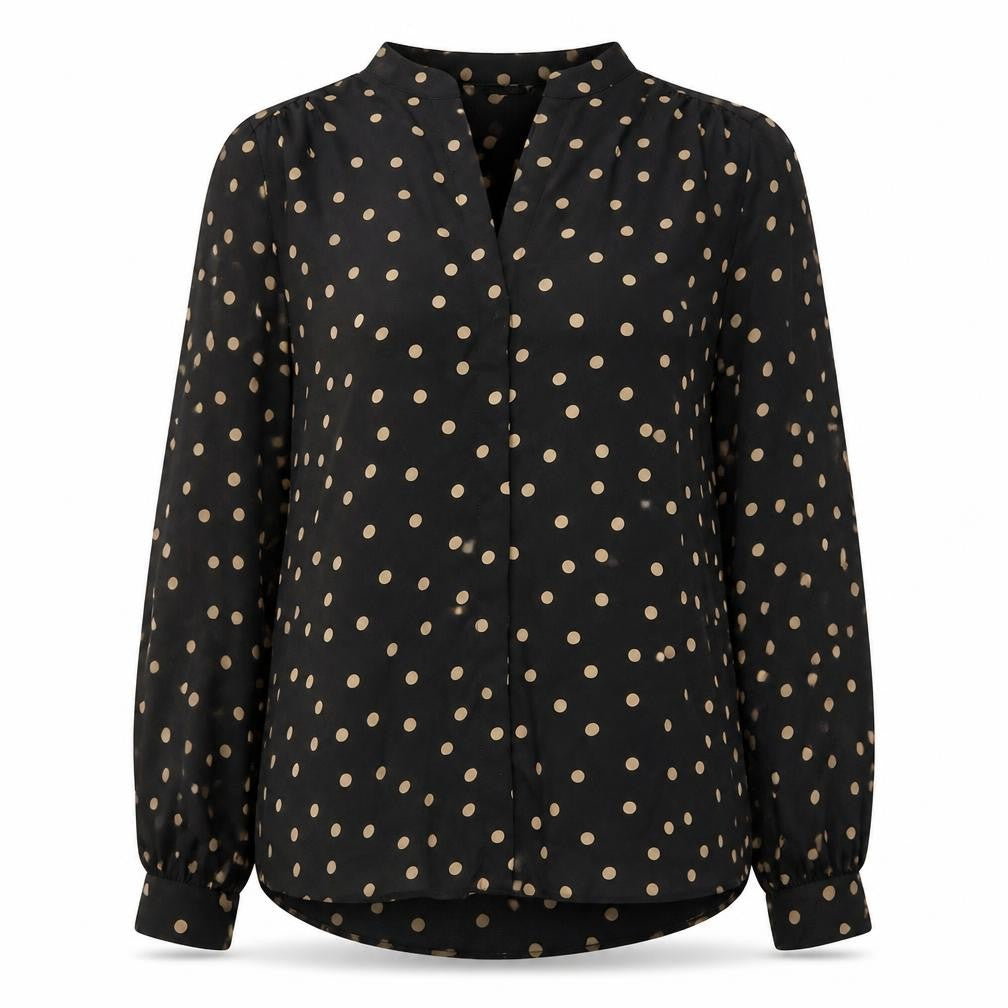 Dunnes Stores Women’s Black Polka Dot Long Sleeve Blouse Size 14