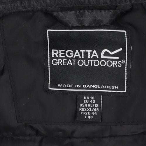 Regatta Womens Black Size 16 Puffer Jacket Hooded Softshell