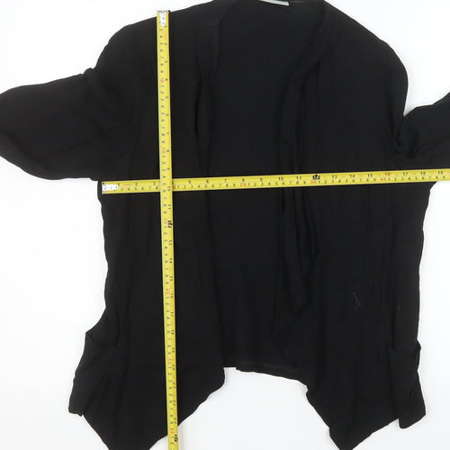 Wallis Womens Black Viscose Open Front Jacket Size 14 M
