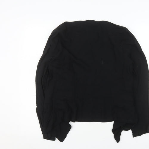 Wallis Womens Black Viscose Open Front Jacket Size 14 M