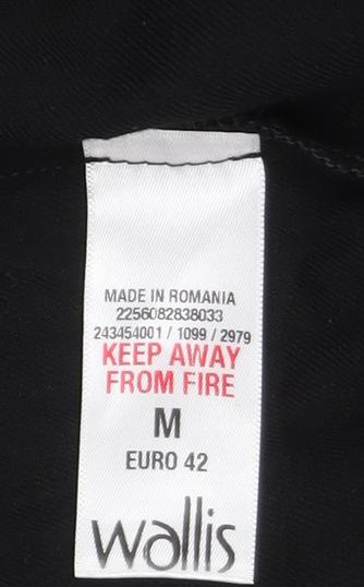 Wallis Womens Black Viscose Open Front Jacket Size 14 M
