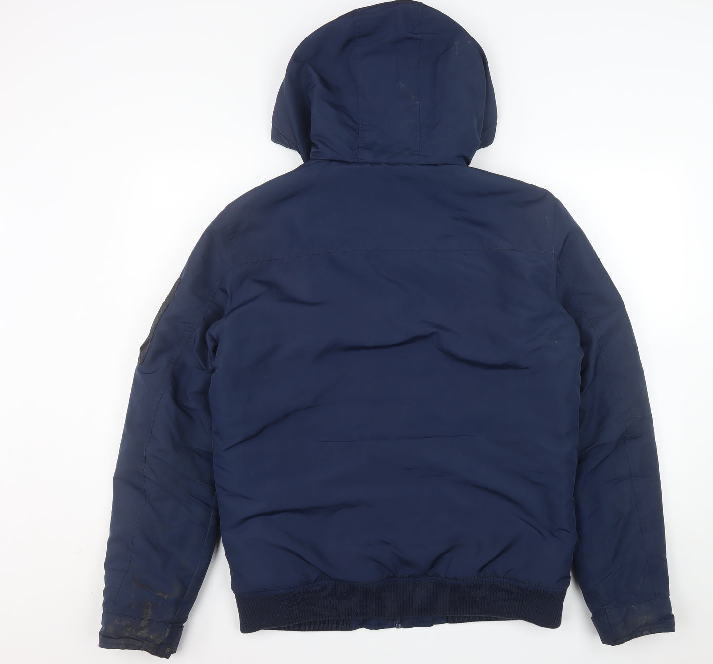 Jack & Jones Originals Mens Blue Hooded Puffer Jacket Size M