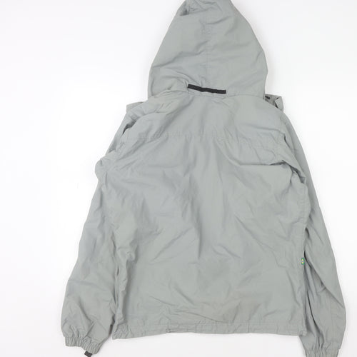 Conquista Boys Grey Hooded Waterproof Rain Coat Jacket S