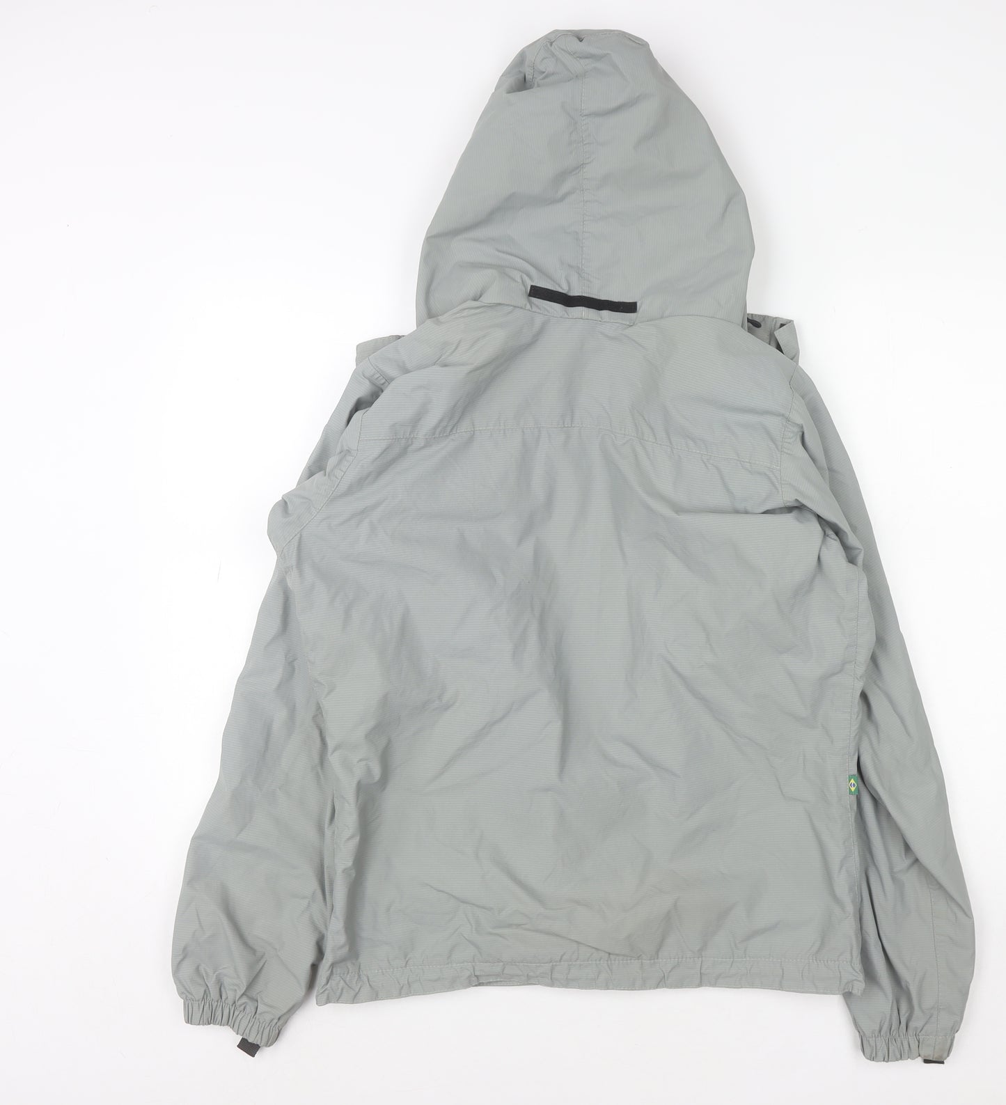 Conquista Boys Grey Hooded Waterproof Rain Coat Jacket S