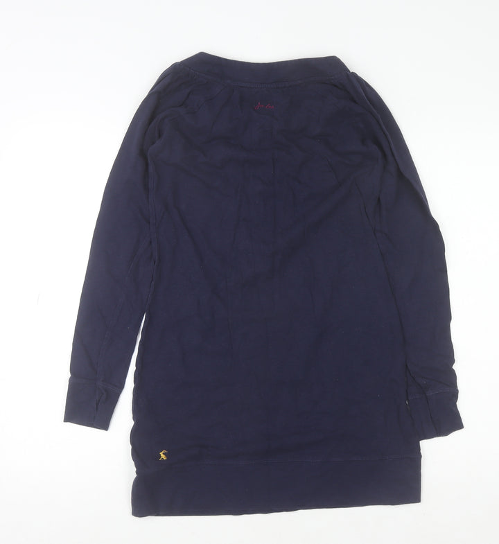 Joules Womens Navy Blue Long Sleeve Cotton Shirt Dress Size 6