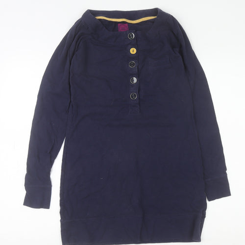 Joules Womens Navy Blue Long Sleeve Cotton Shirt Dress Size 6