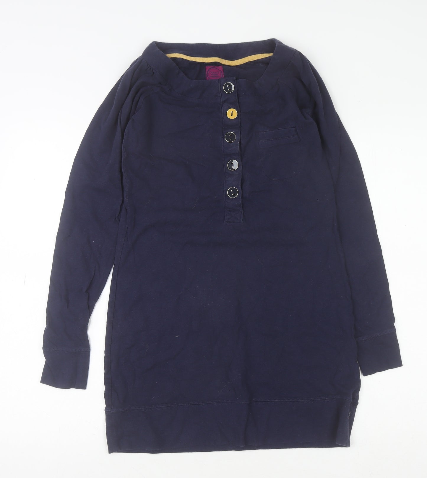 Joules Womens Navy Blue Long Sleeve Cotton Shirt Dress Size 6