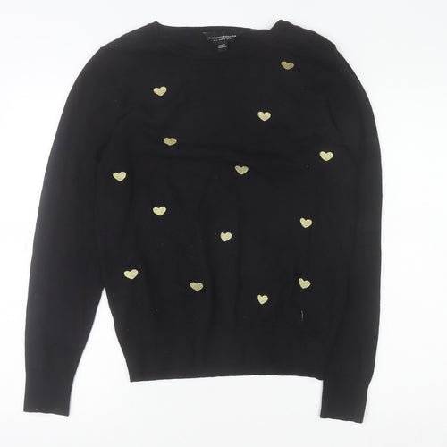 Dorothy Perkins Women’s Black Heart Pullover Jumper Size 12