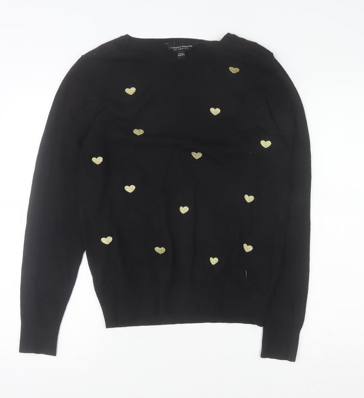 Dorothy Perkins Women’s Black Heart Pullover Jumper Size 12
