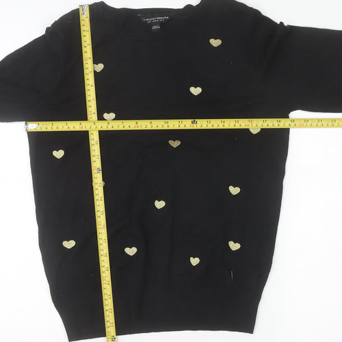 Dorothy Perkins Women’s Black Heart Pullover Jumper Size 12