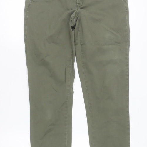 United Colors of Benetton Women's Green Chino Trousers Size 10