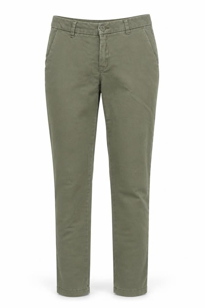 United Colors of Benetton Women's Green Chino Trousers Size 10