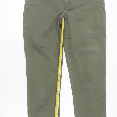 United Colors of Benetton Women's Green Chino Trousers Size 10