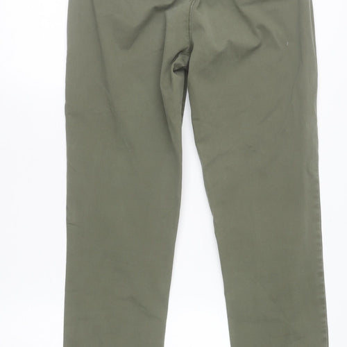 United Colors of Benetton Women's Green Chino Trousers Size 10