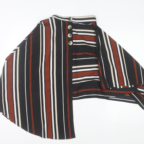 Influence Womens Multicoloured Striped Wrap Blouse Size 8