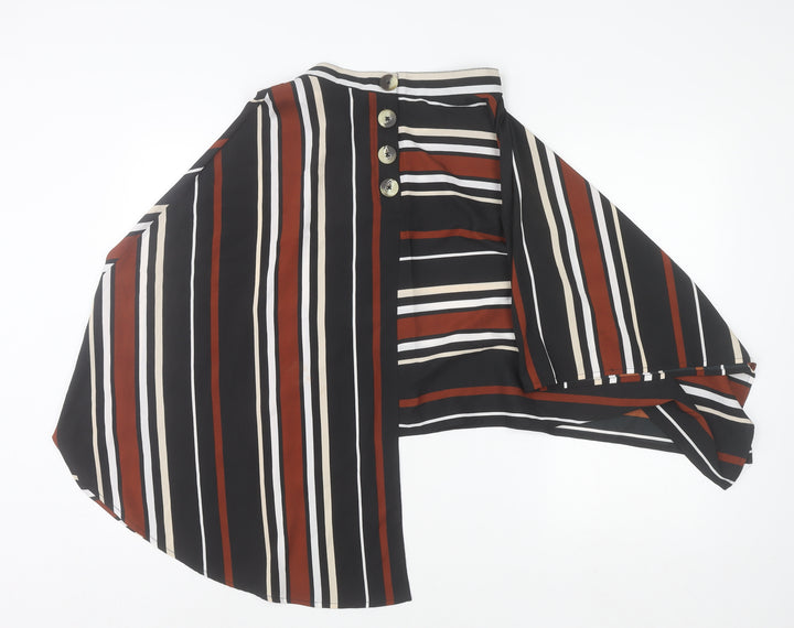 Influence Womens Multicoloured Striped Wrap Blouse Size 8